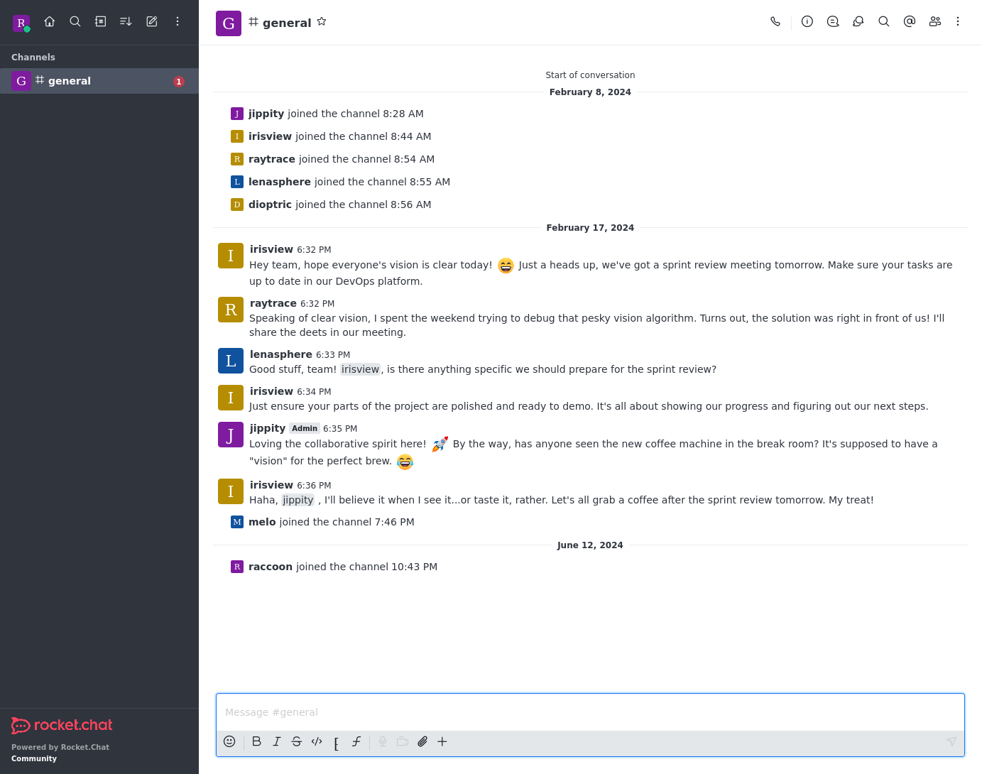 rocket chat logs