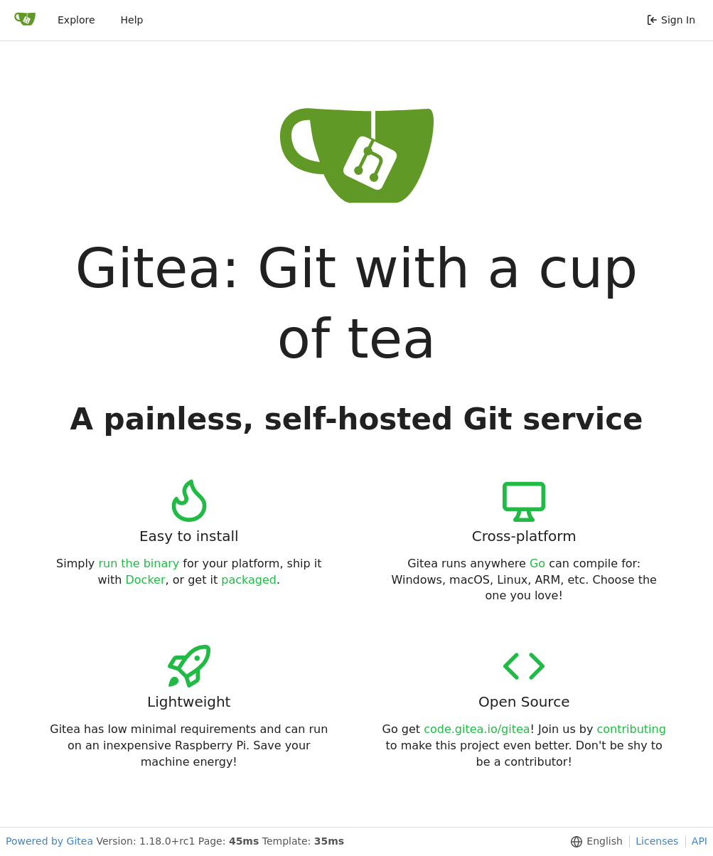 gitea page