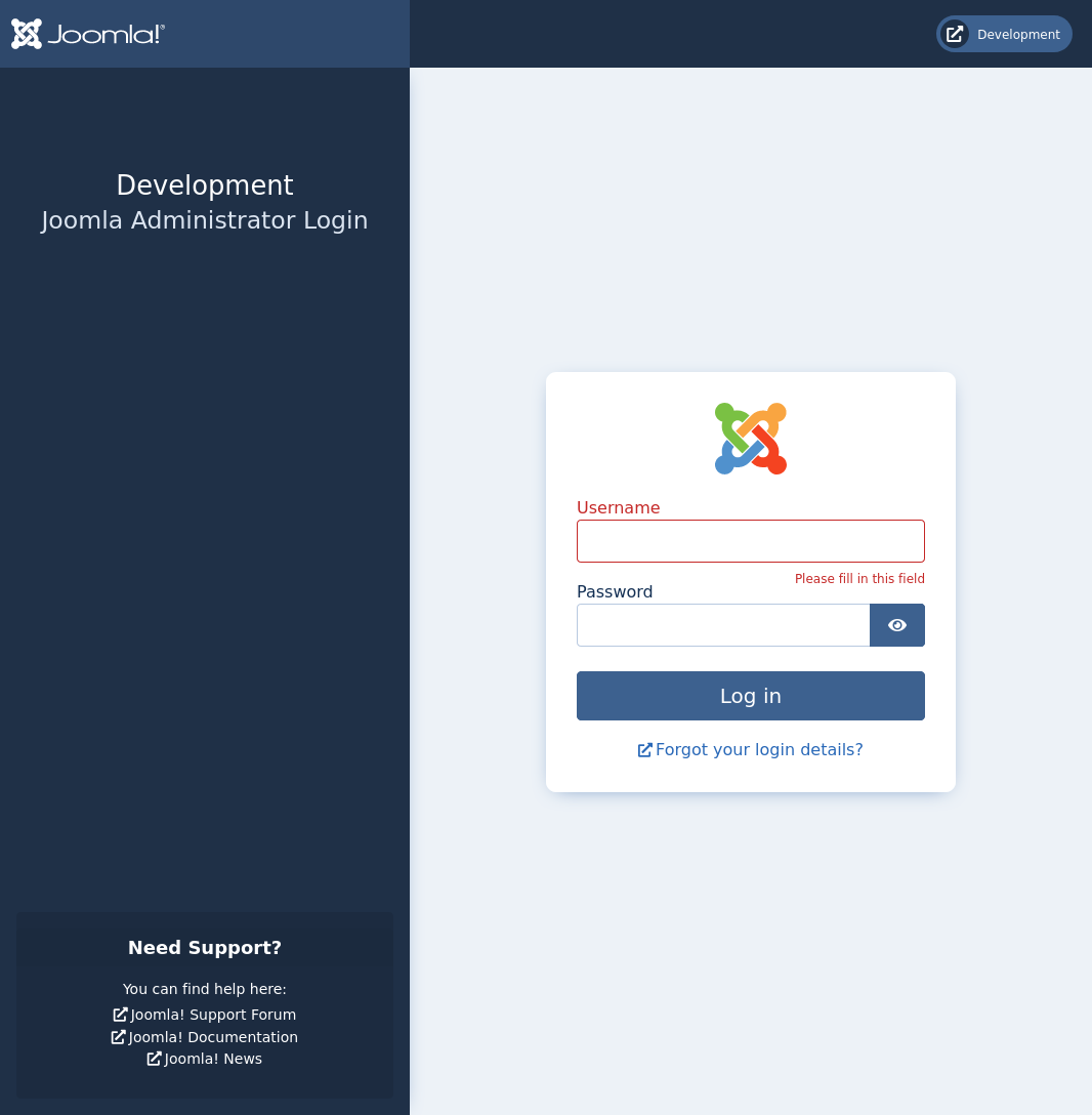 admin login page joomla