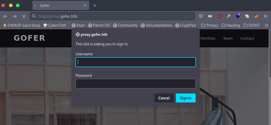 proxy login