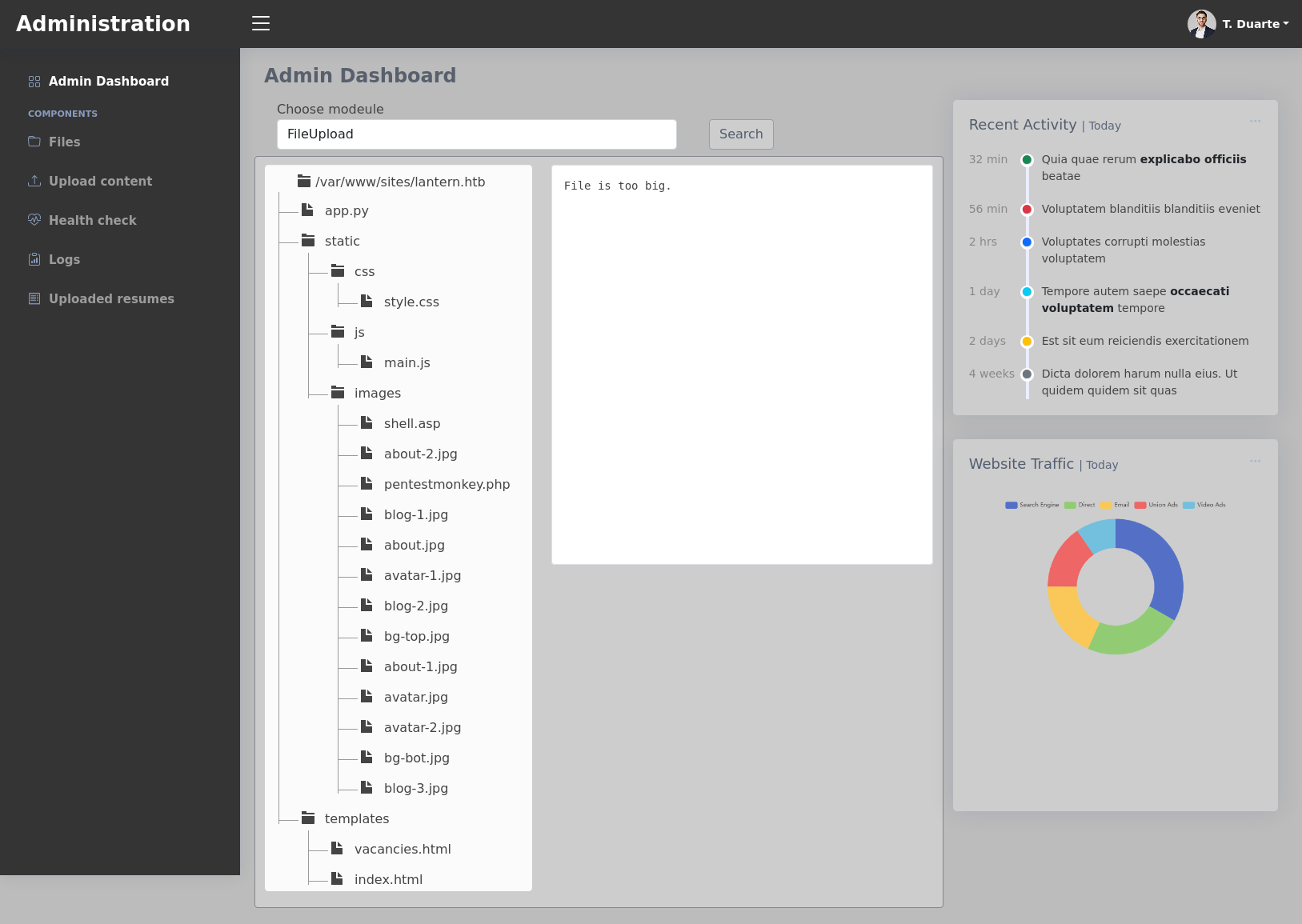 blazor admin dashboard files