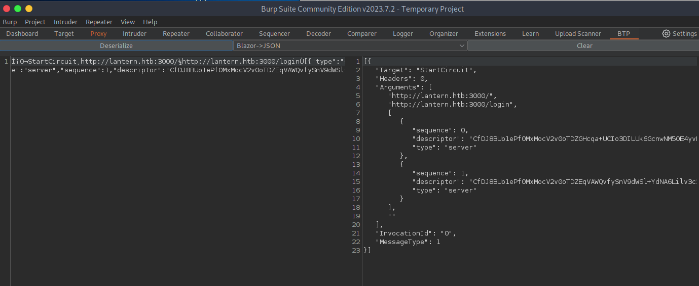 BTP deserialized json test