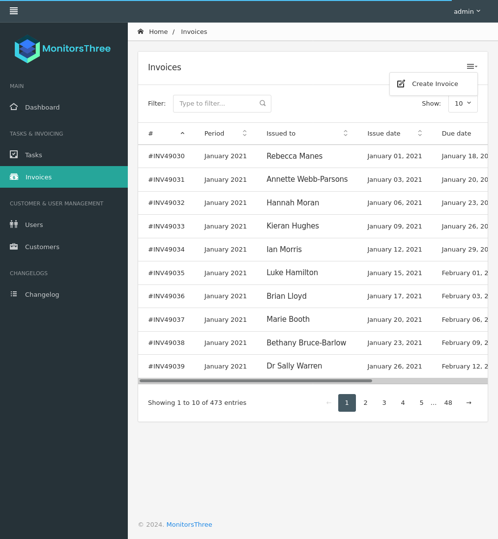 defunct invoice creation