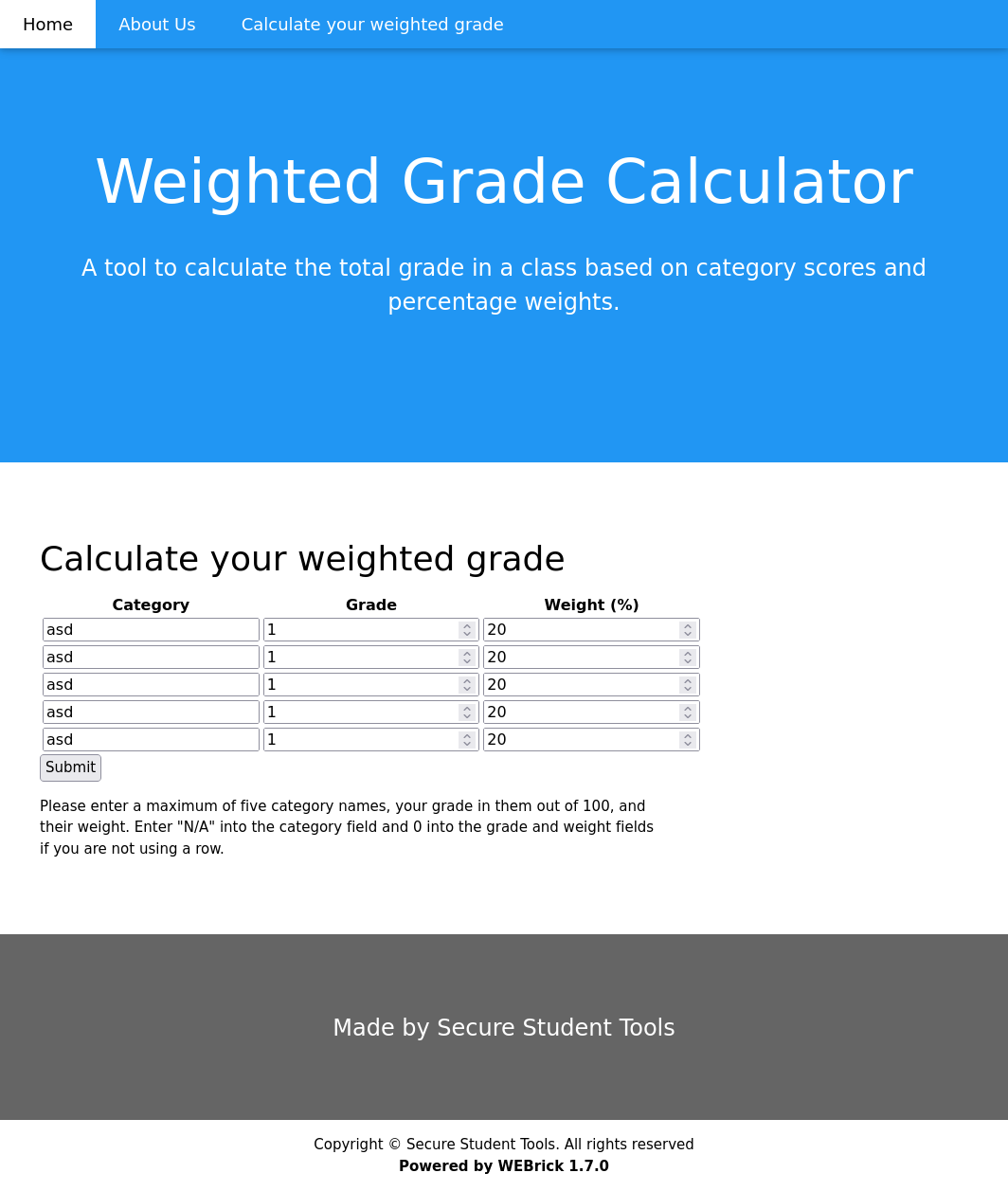 weighted grades calculator