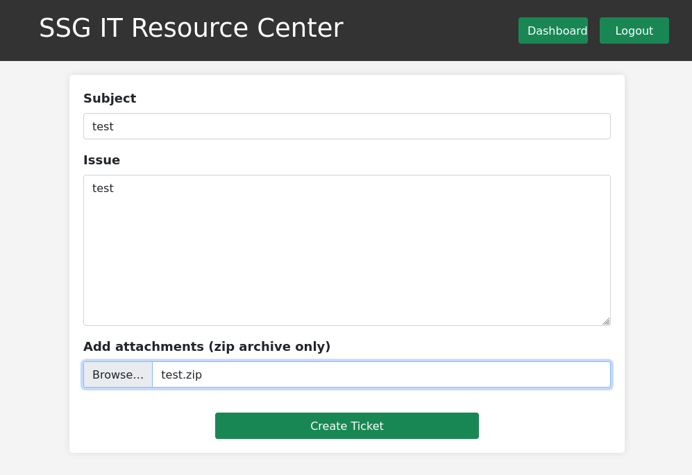 test ticket creation