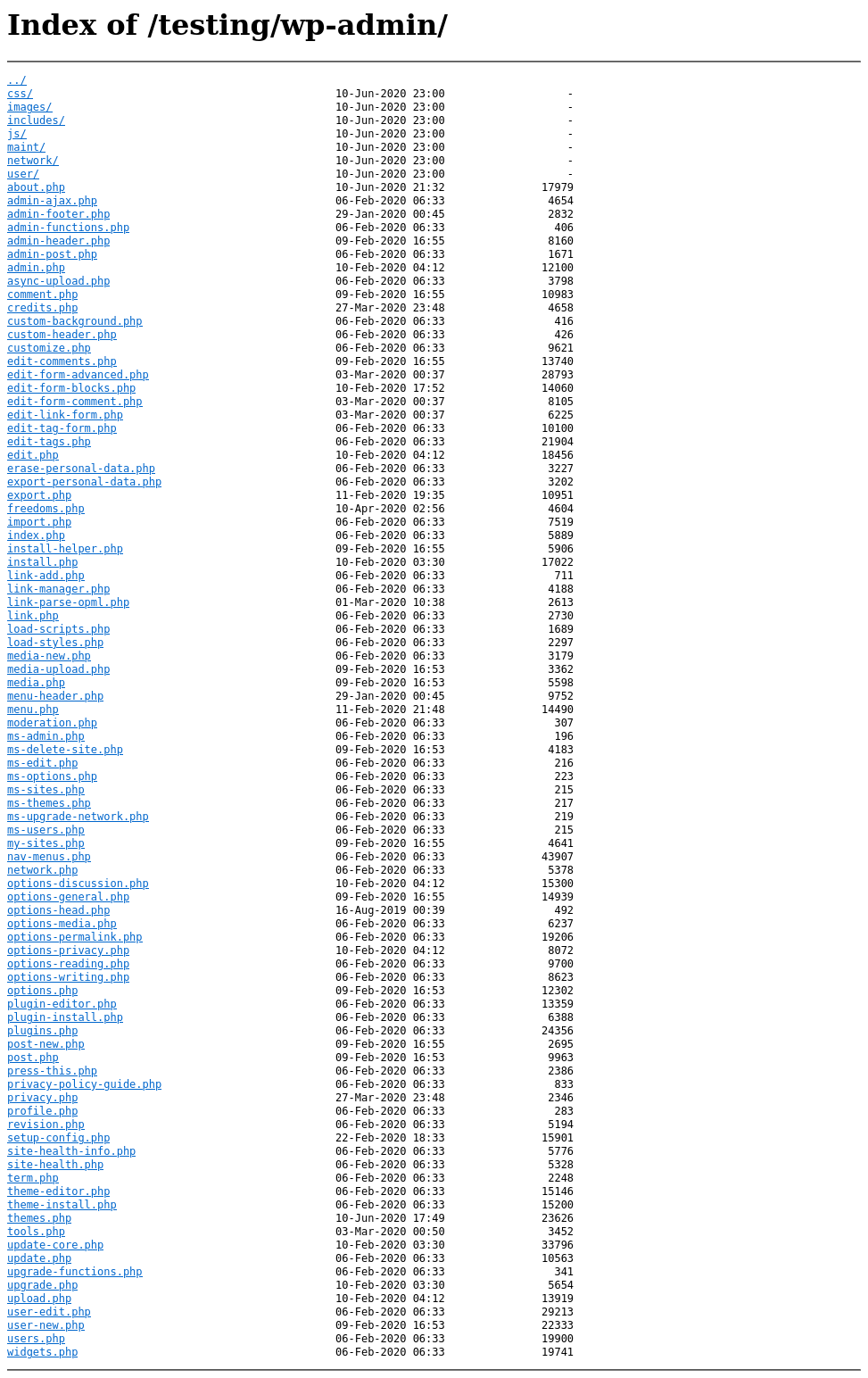 wp admin listing