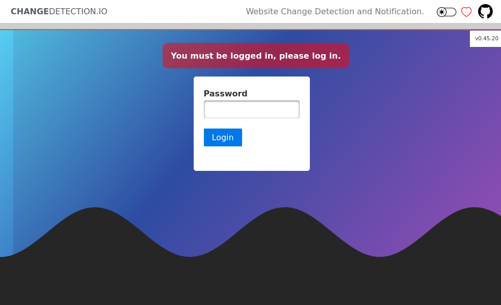 change.io login page