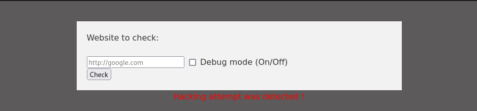 hacking attempt against site check
