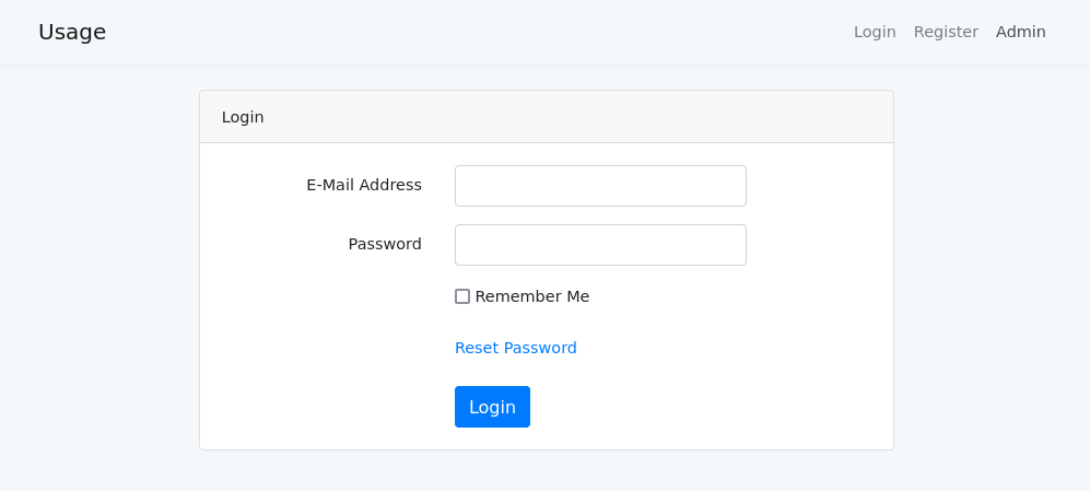 default login landing page